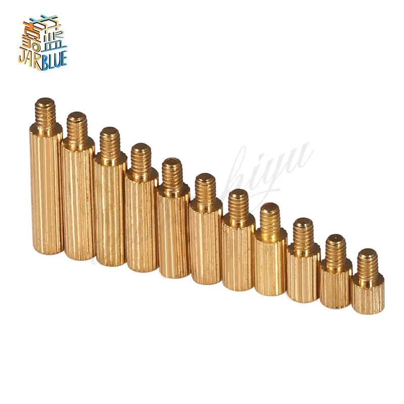 30Pcs M2xL+3 4mm Round  Spacing Screw Brass Threaded Pillar PCB Standoff Spacer