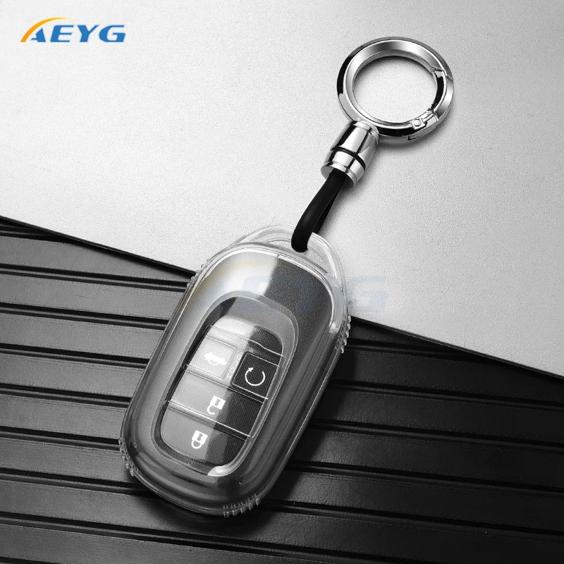 TPU Car Key Case Cover Shell Fob For Honda 2022 2023 2024 Accord Civic HR-V CR-V Pilot Sport SI EX EX-L Keychain  Accessories