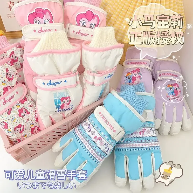 

Anime Five Finger Gloves My Little Pony Cartoon Accessories Cute Winter Warm Anti-Slip Thickened Ski Gloves Toys Girls Gifts