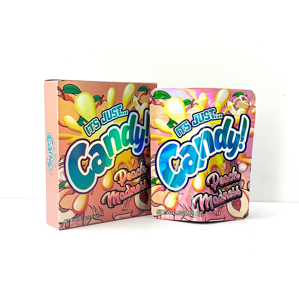 

3.5 Gram Candy Pack Box Set With 3.5g Plastic Mylar Bag Storage Packaging Paper Pouch Kit Case Smell Proof Package