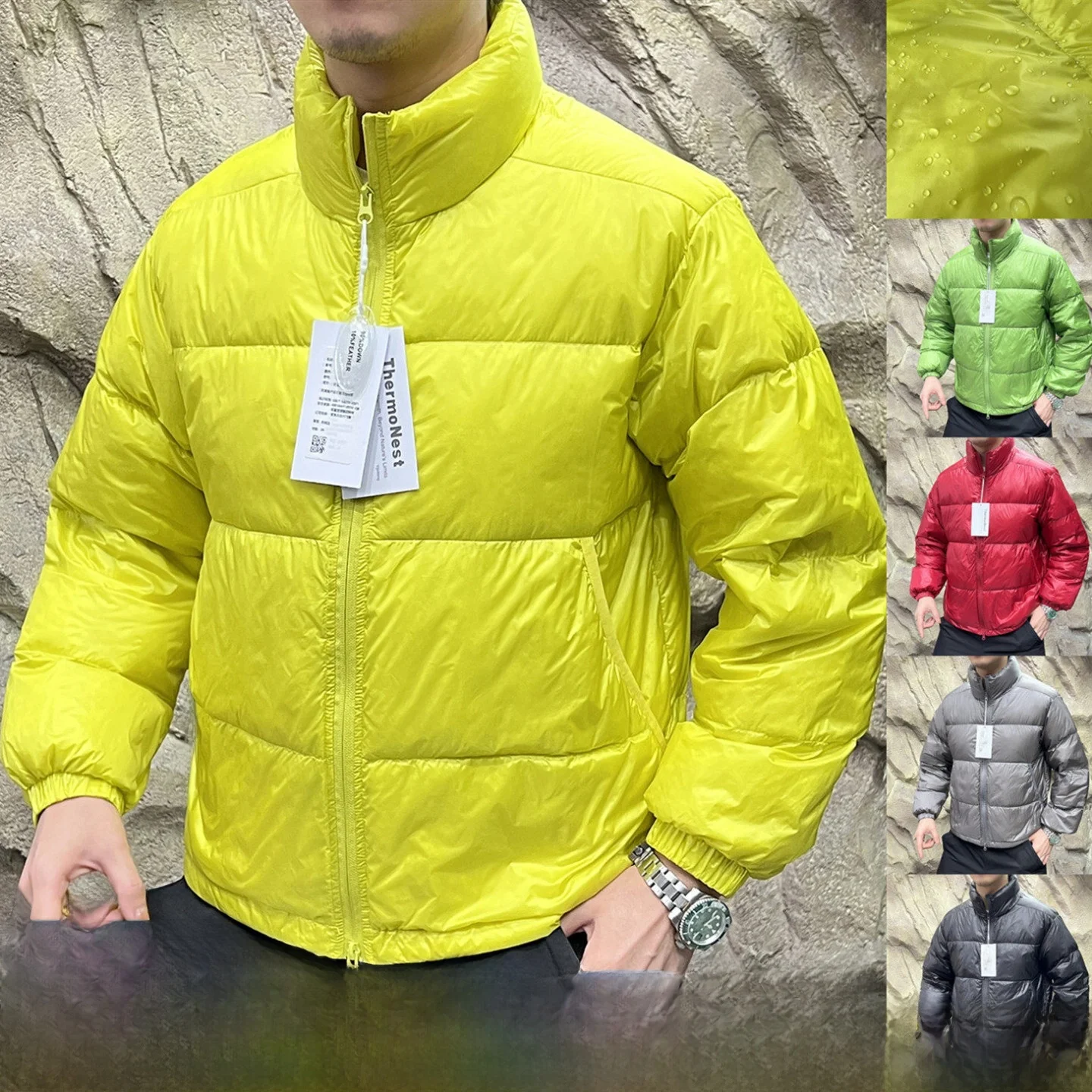 

Корейский Sle, молодежный модный высокий пышный 90, белый ду пух, пара, зимний цвет, воротник-стойка, модное пальто для хлеба, Jaet