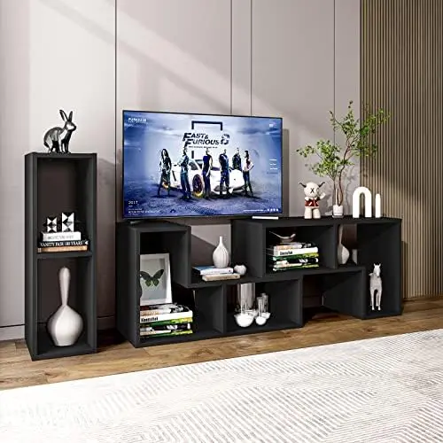 3 Pieces Console TV Stand, Free-Combination Entertainment Center for 50 55 60 65 Inch TV, Minimalist Modern TV Media Stand, DIY 