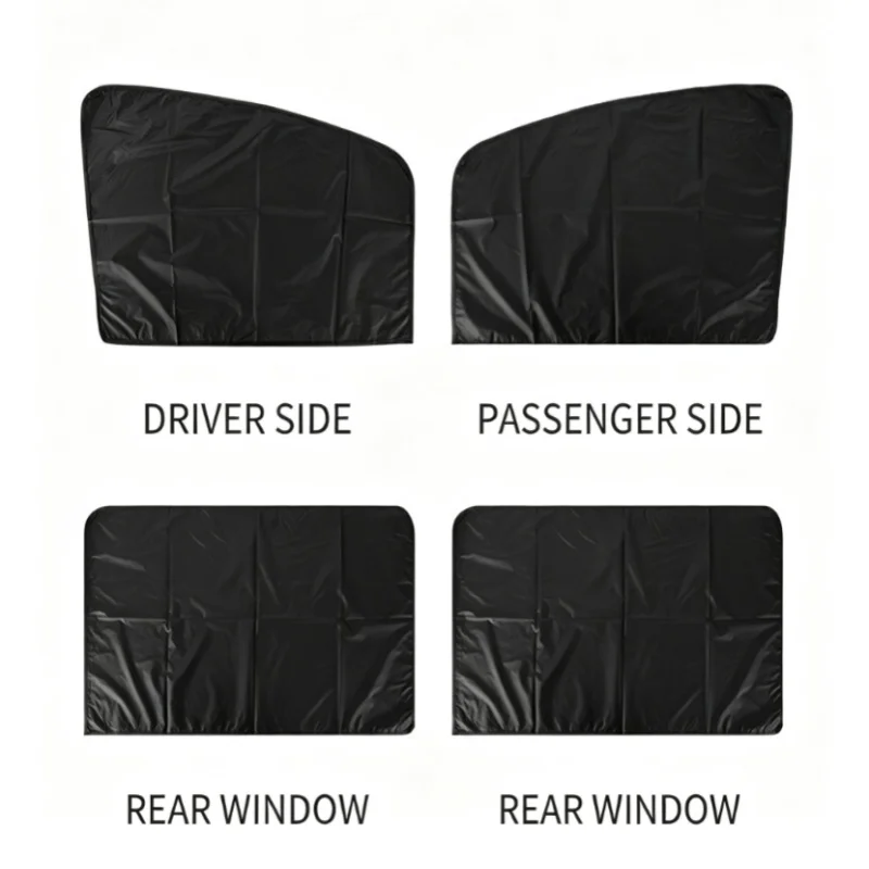 4 Pcs Magnetic Car Window Sun Shade Set, Foldable Side Window Sunshade, Easy to Install Privacy Block, Sun Blocker Sunshade, for view 6