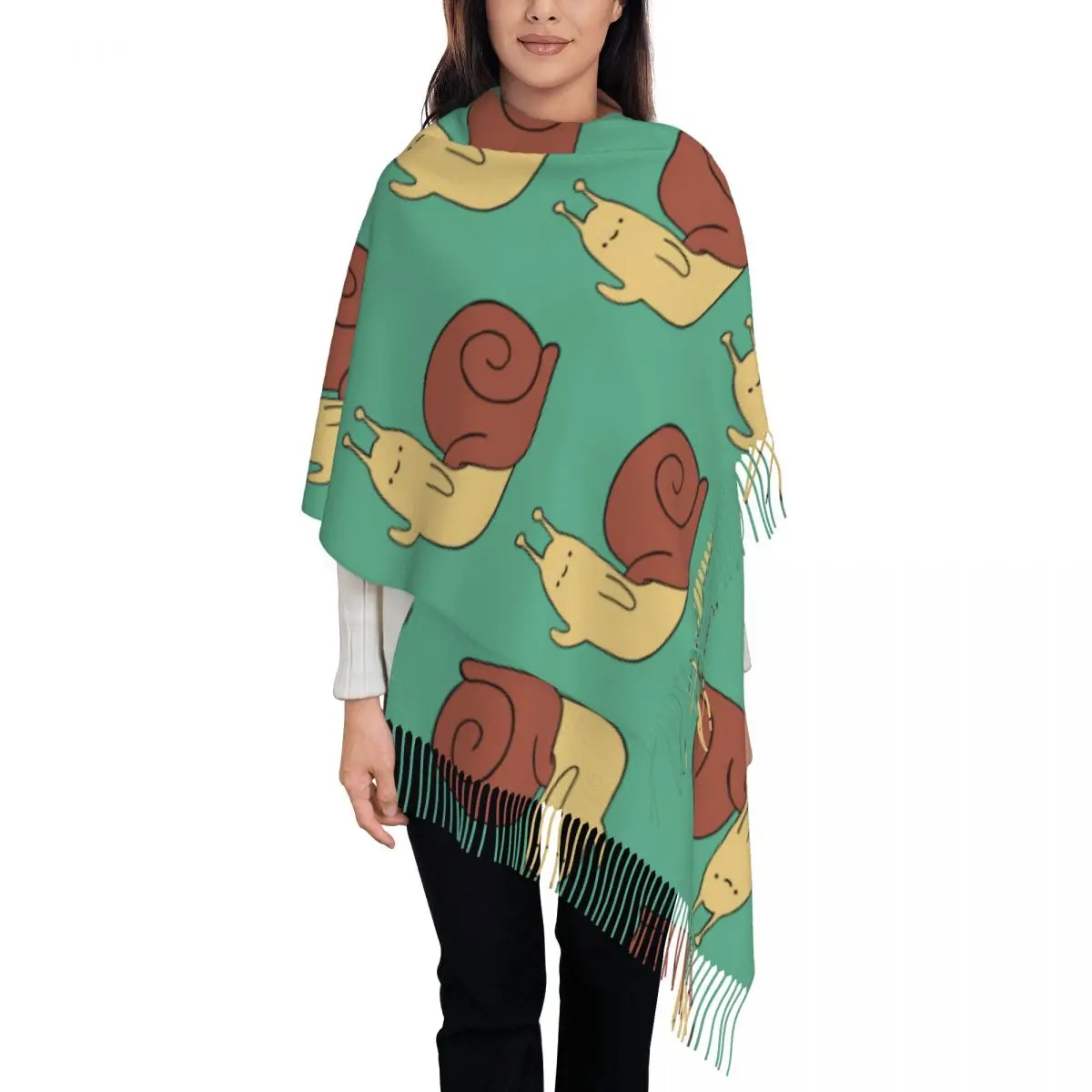 Adventure Time Snail Scarf Tassel Scarves for Women Soft Warm Shawls and Wraps Long Fall Winter Shawl Wrap