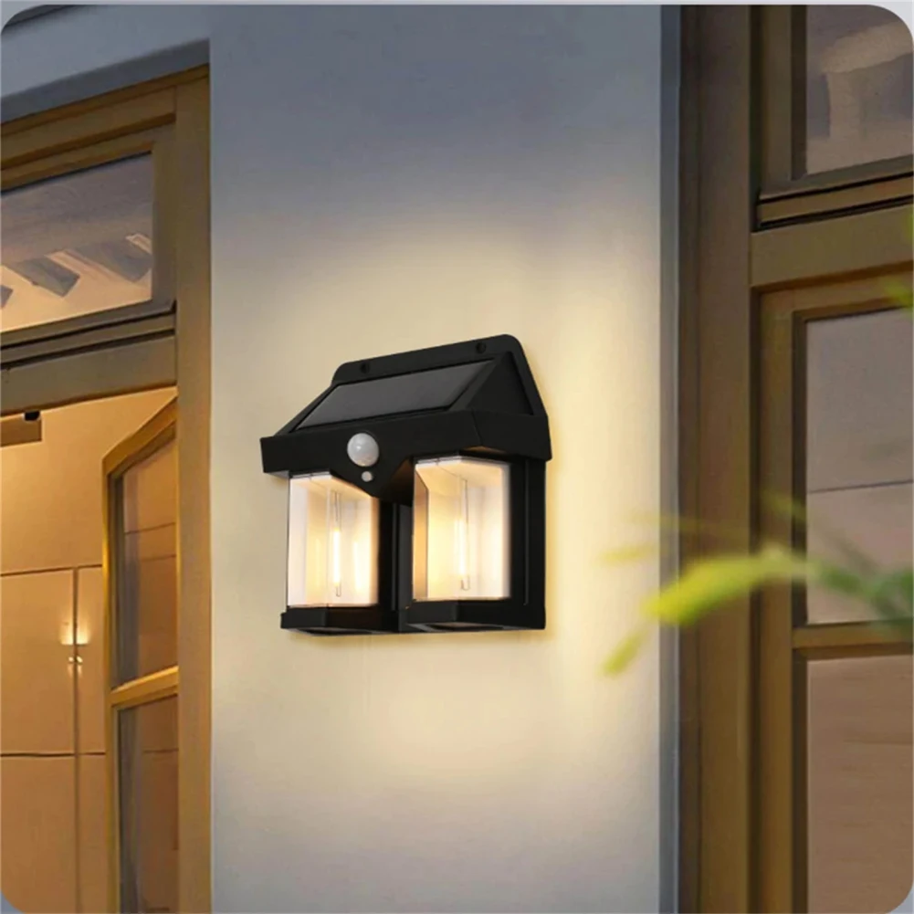 Solar Wall Light With 3 Modes Infrared Sensing Solar Garden Lights Waterproof Outdoor Sunlight Modern Wall Lamps For Gate Fence