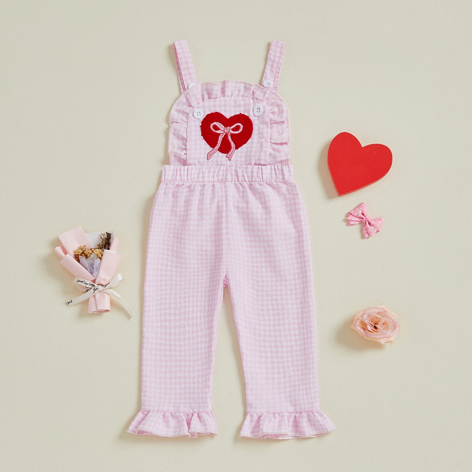 

Adorable Baby Girl Floral Print Sleeveless Jumpsuit with Bow Detail and Ruffle Trim for Summer Outfits