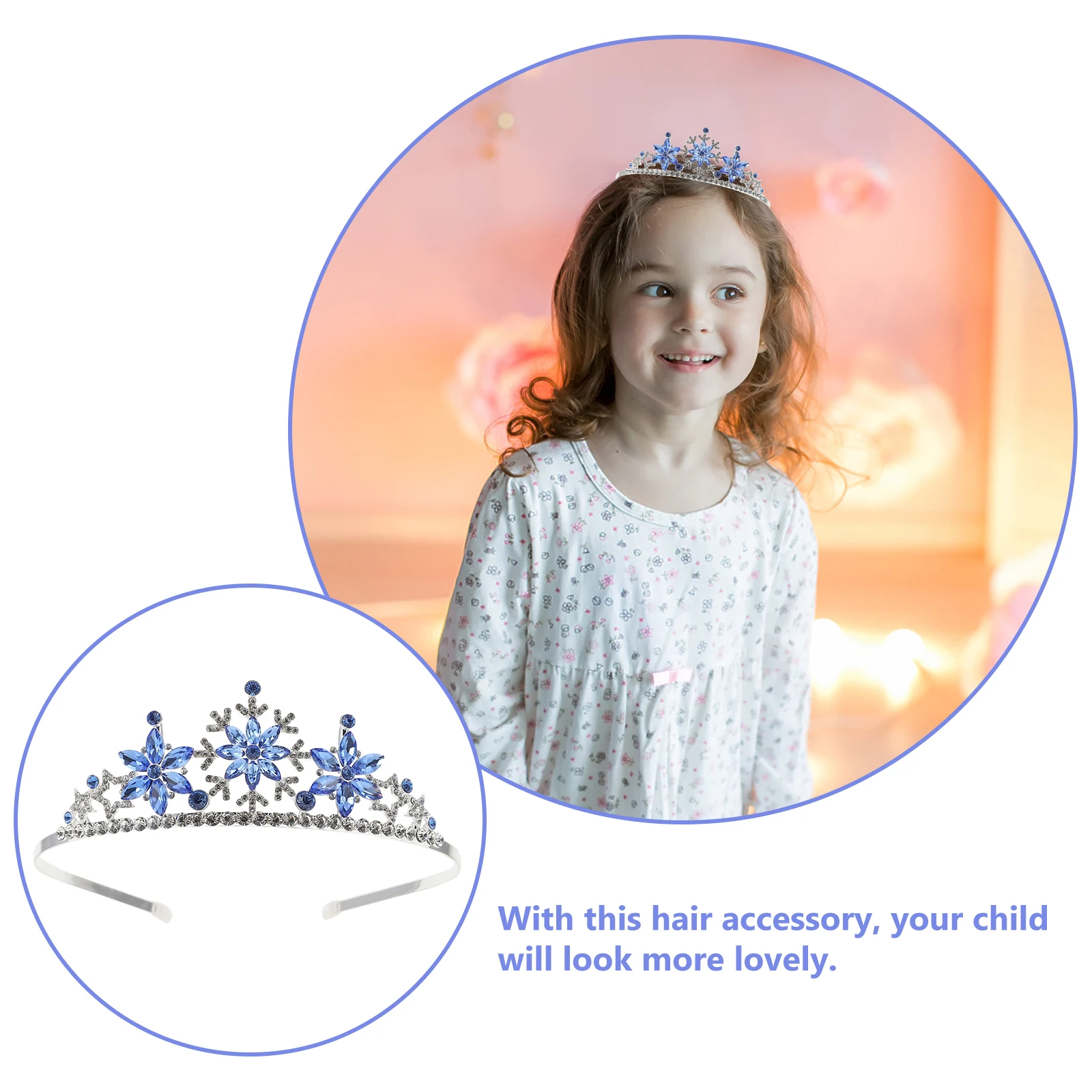 

Crown Headband Snowflake Headdress Delicate Hair Wear s Birthday Party Decor Safe Material Photo Prop