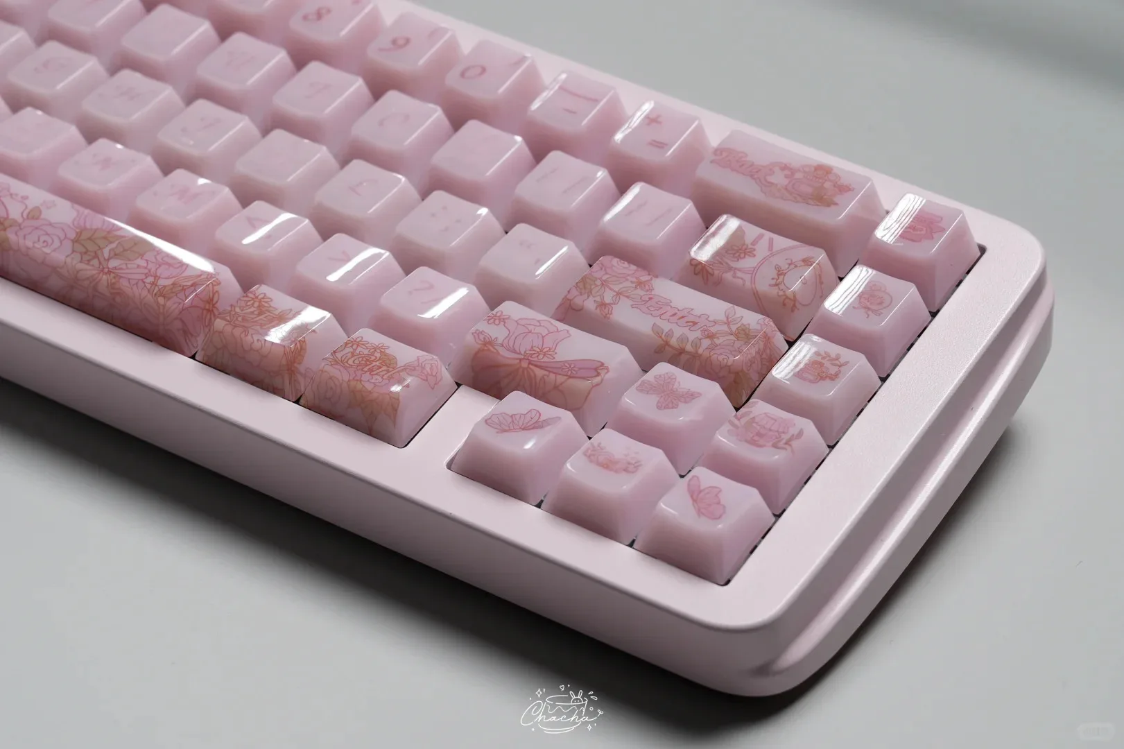 Time Ballet Keycap Little Jelly Fc Height 130/139Keys Pc Pbt Flower Pink Purple Flower Keycap