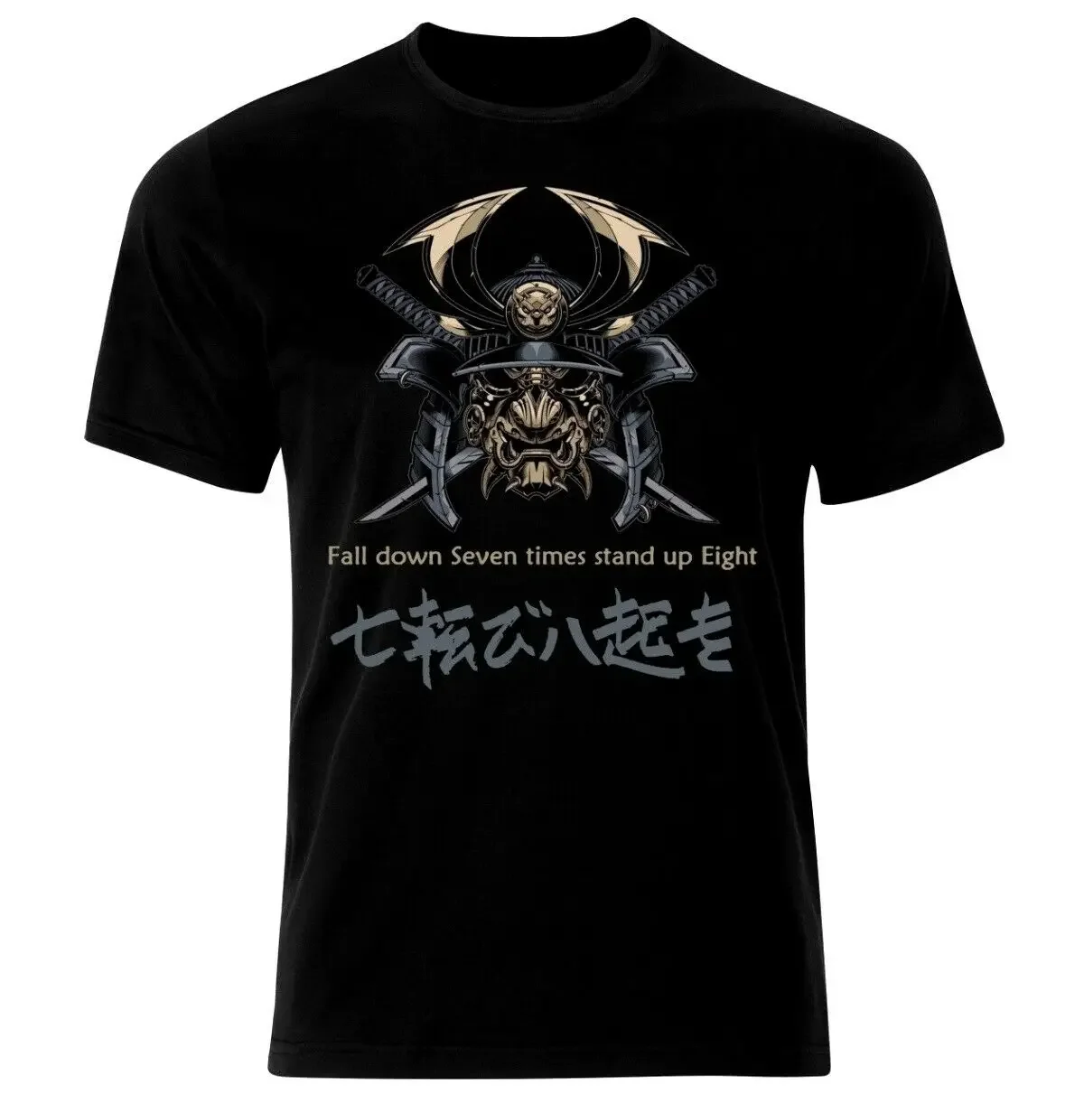 Bushido Code Virtues Samurai Mask Sword Japanese Ronin Katana T-Shirt 100% Cotton O-Neck Summer Short Sleeve Casual Mens T-shirt