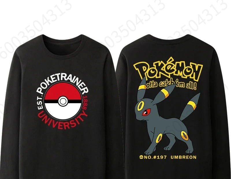 Uomo Donna Pokémon Umbreon Felpe con cappuccio in cotone Felpa periferica Pullover Casual Top Autunno Inverno Pile Oversize O-Collo Unisex