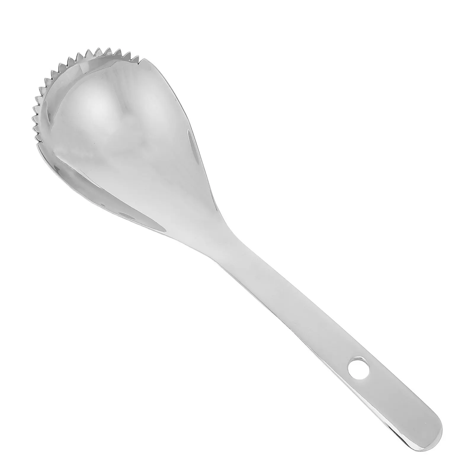 Stainless Steel Ice Crusher Spoon Curved Scoop Head Thick Handle for Easy Shaved Ice Smoothies Bar Kitchen Tool