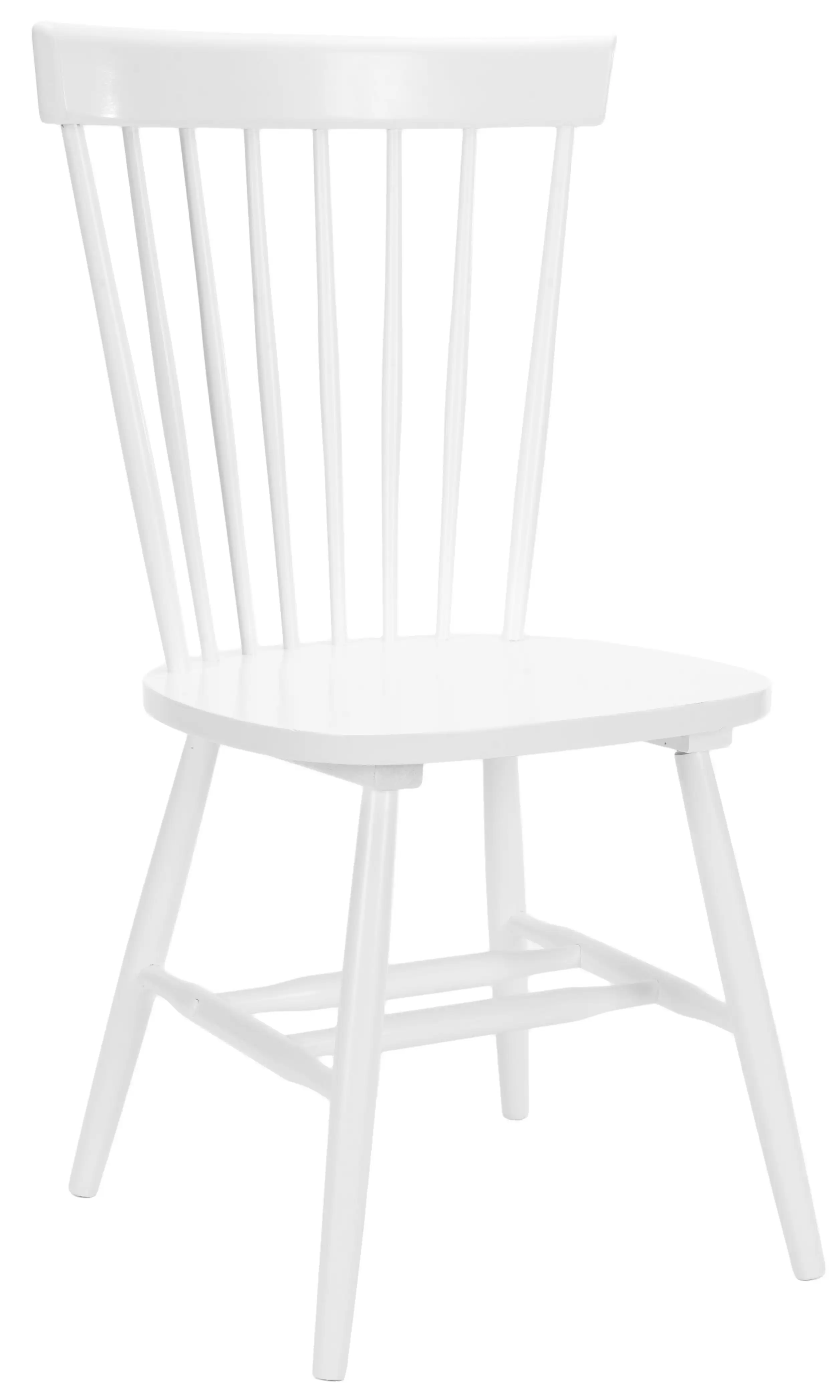 Sólido 17 pulgadas. Silla de comedor con husillo H, color blanco, juego de 2 roble malasio duradero para una durabilidad duradera