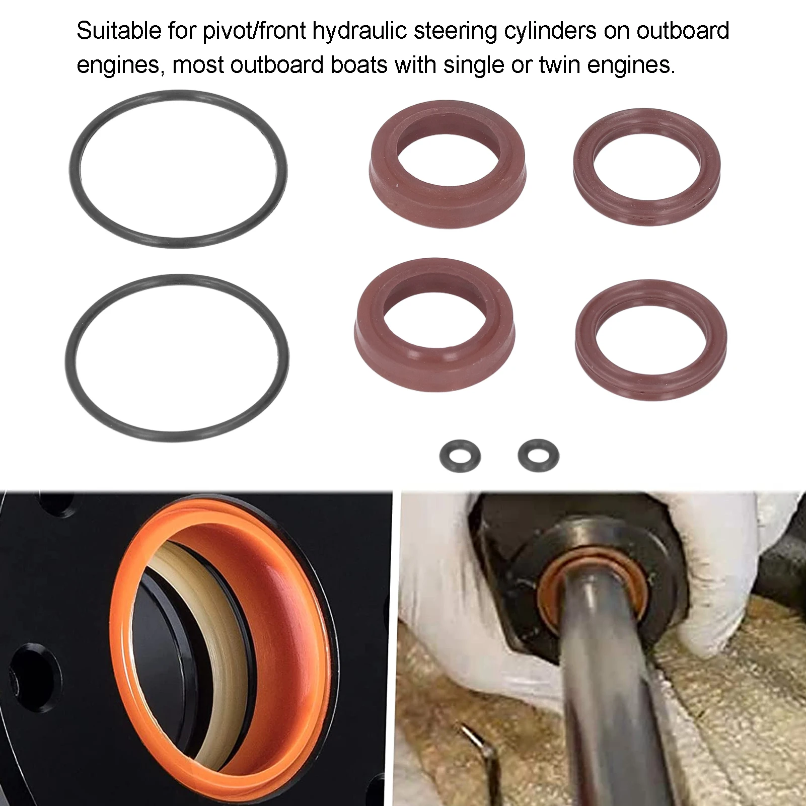 8 Stks/set Stuurcilinder Vervangende Afdichting Kit Hc5345 Rubber Slijtvast Voor Reparatie Buitenboordmotor Draaipunt