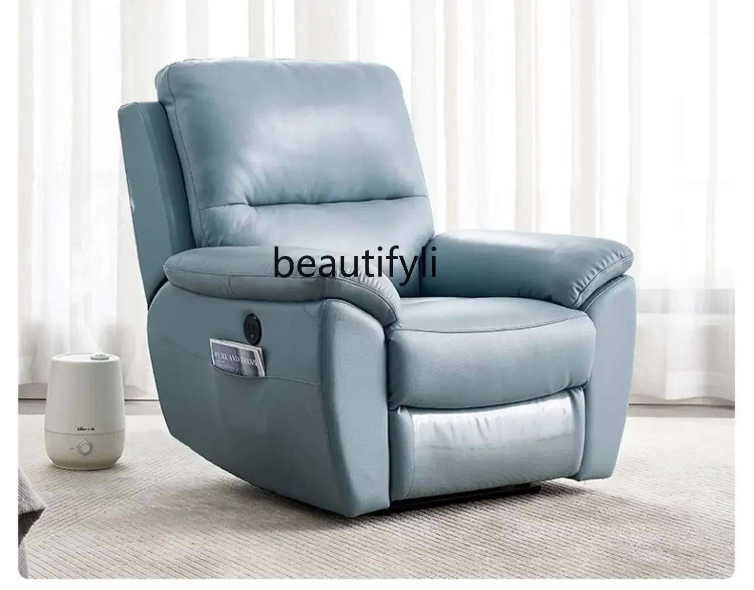 

C Electric Multifunctional Leather Single Seat Chair Bedroom Balcony Sleeping Lazy Sofa