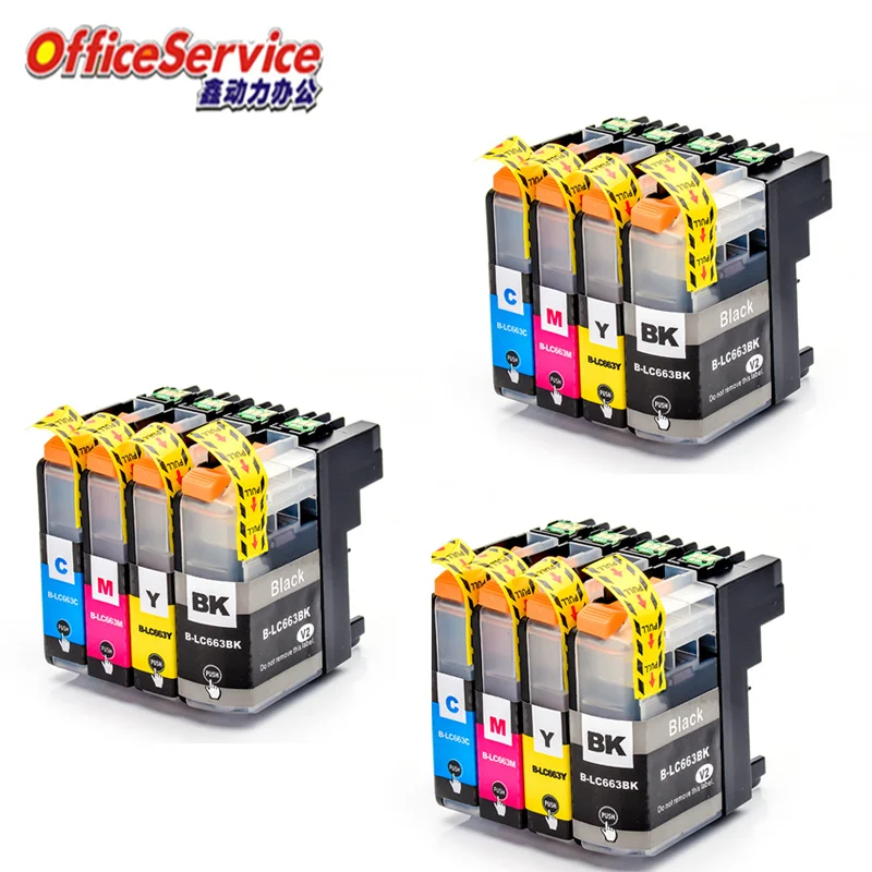 LC663 LC663BK Ink Cartridge Compatible For Brother MFC-J2720  MFC-J2320 printer  with chip full ink