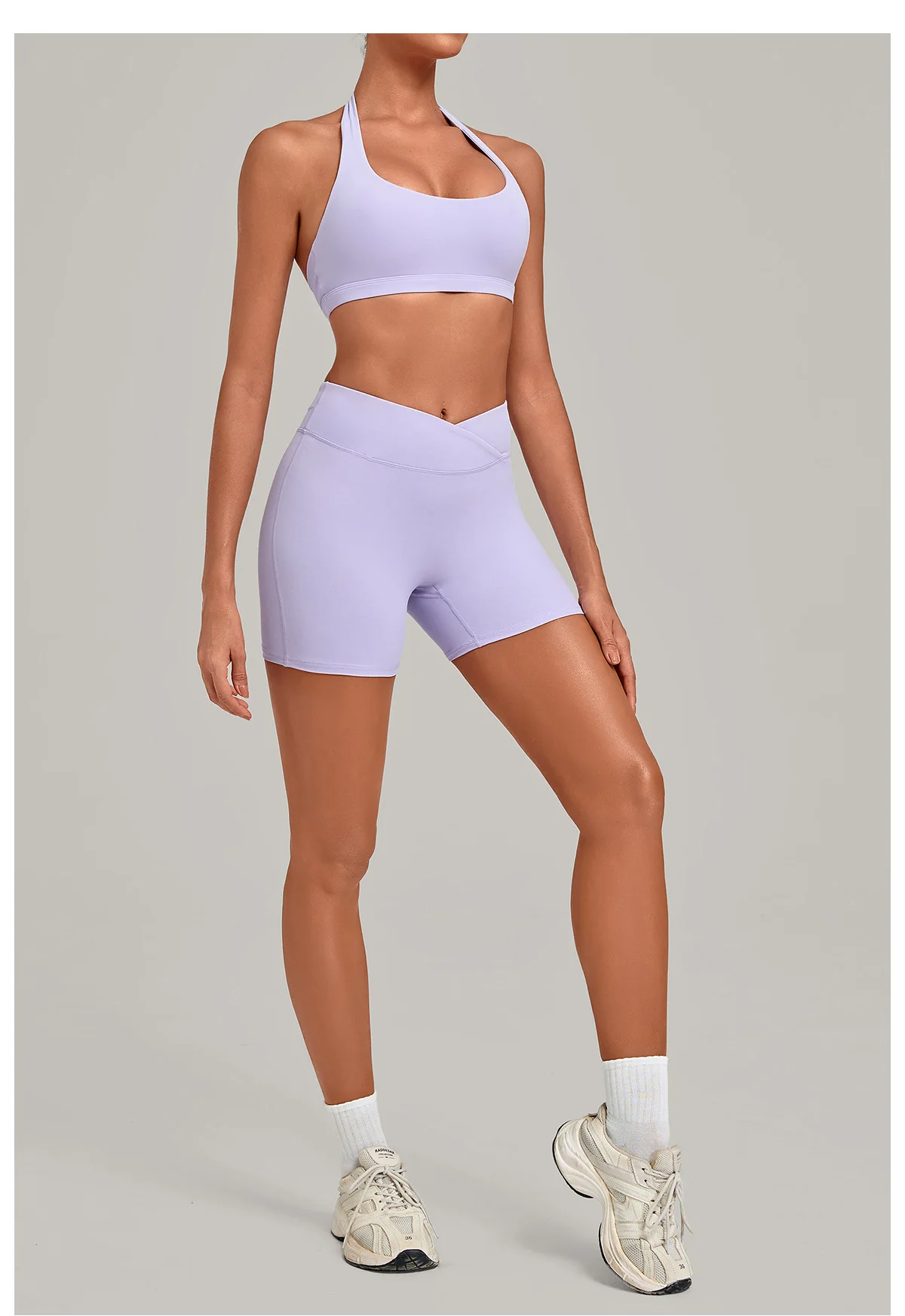 2 Piece Women Quick-Dry Sports Set O-Neck Sleeveless Top Shorts Running Fitness Workout Athletic Wear Tracksuit Sportswear view 3