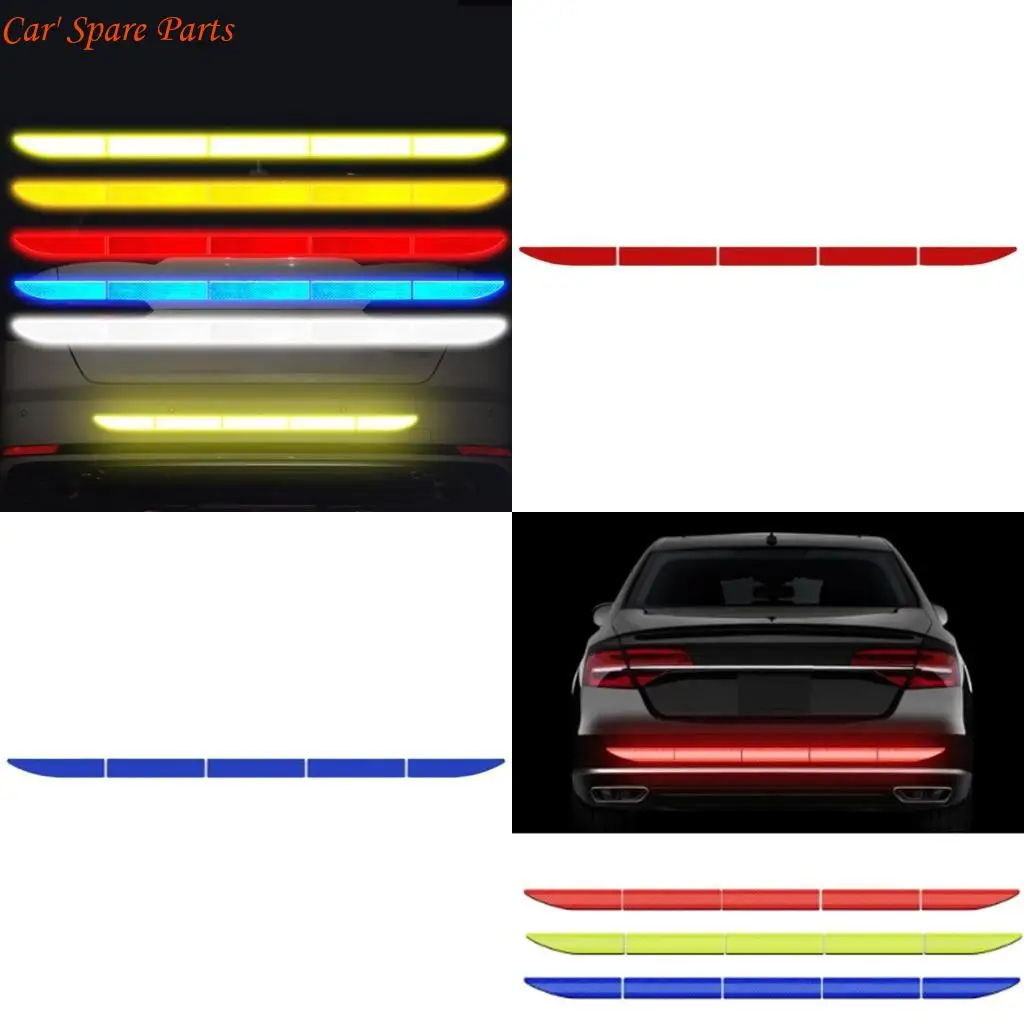 

Y4UA Car Reflective Sticker Car Trunk Adhesive Sticker Car Tailgate Trim Sticker Reflection Warning Decal Easy Installation