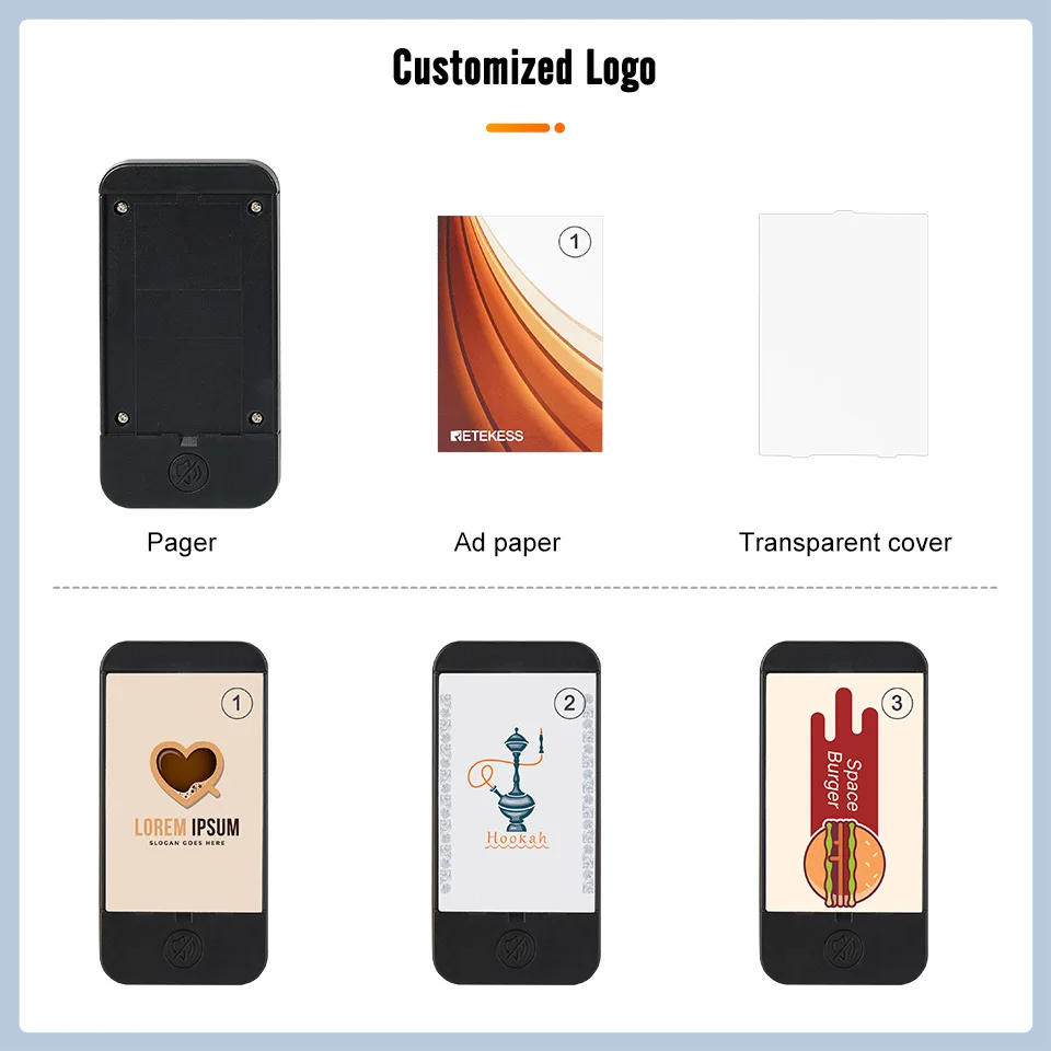 Retekess 1 قطعة كوستر الطنان الصافرة استقبال بنقرة واحدة كتم الصوت ل TD173 مطعم النداء 7 الوضع السريع لشاحنة محكمة الغذاء مقهى