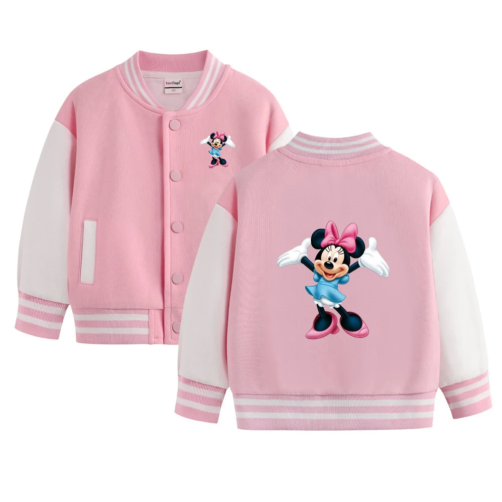 Disney Mickey Mouse Kids Spring and Autumn Jacket Cartoon Print for boys and girls 1-12 years old baseball uniform casual coat