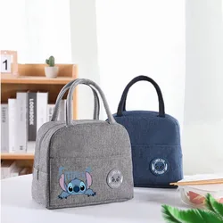 Disney Stitch Isolated Oxford Lunch Bags, Bolsa de piquenique ao ar livre infantil, lancheira de estudante, conveniente caixa de armazenamento, bonito