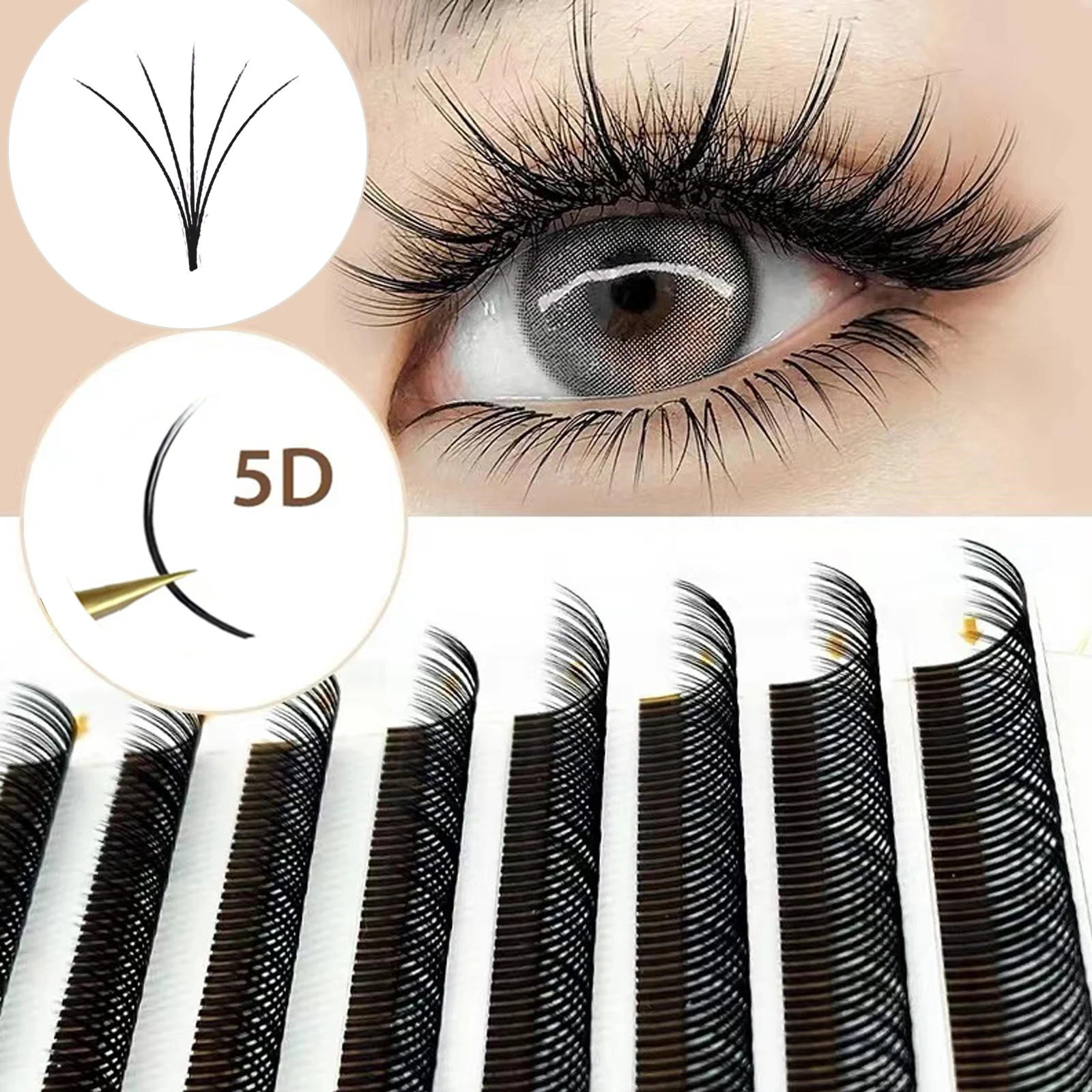 500 Fans D 5D Flora Eyelashes 0.07mm Easy Fan Eyelash Extensions Wholesales Premade Volume Natural Soft Lashes