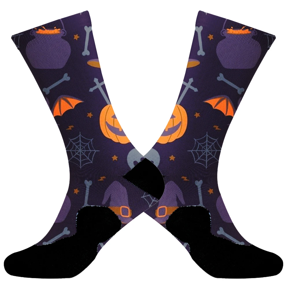 Chaussettes de sport unisexes en coton Happy Street Skateboard pour hommes, personnalité d'Halloween, Harajuku, cadeau drôle pour garçons, mode, nouveau