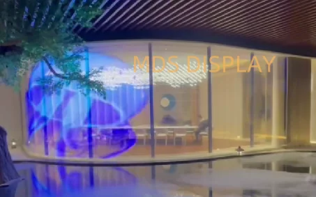 MDS P4 Schermo di visualizzazione a LED COB trasparente di alta qualità 640mm * 240mm Vetro commerciale facile da attaccare ad alta visibilità