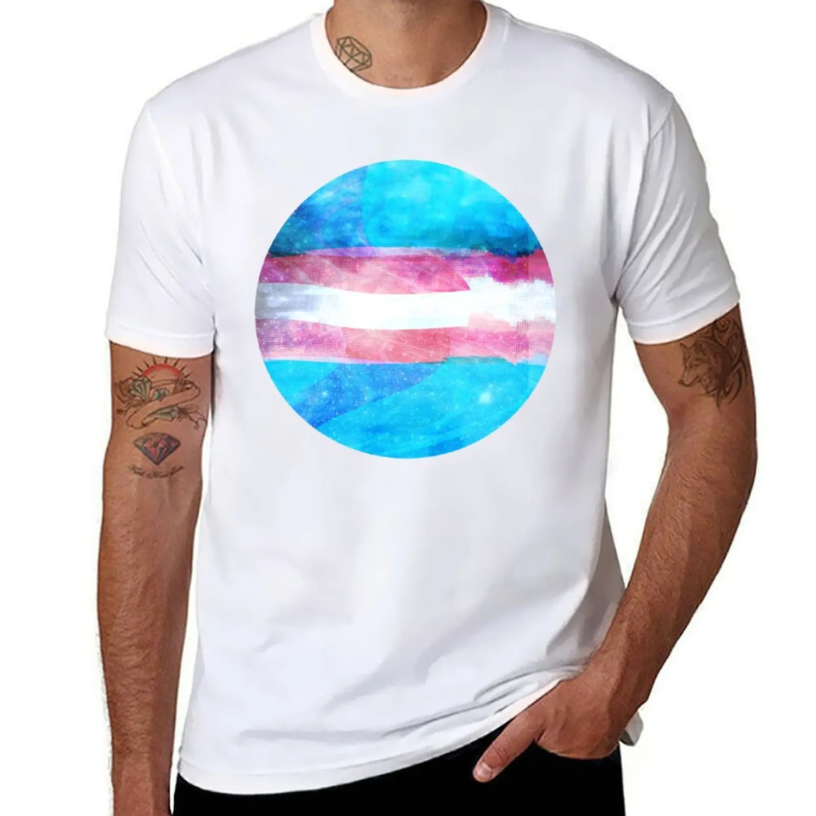

Glitch Trans Pride Flag T-Shirt g man t shirts for men t shirts for man pack cotton T-Shirt