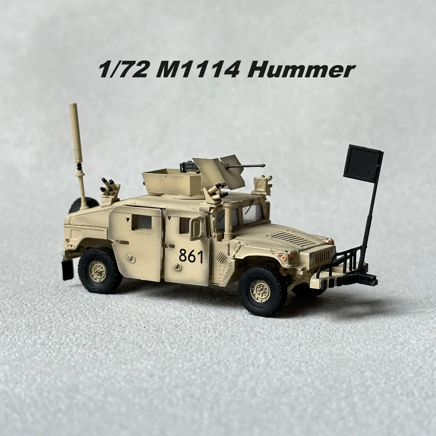 

T-Model Hummer 1/72 Modern US M1114 Up-Armored HMMWV FRAG 5 w/GPK Turret Vehicle Car History Military Toys