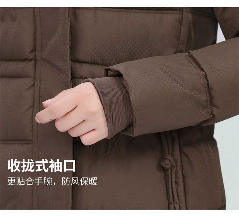 Women's Winter Parka Coat Hooded Korean Version Lady Down Cotton Jacket Warm Temperament Ladies Cotton Padded Outerwear