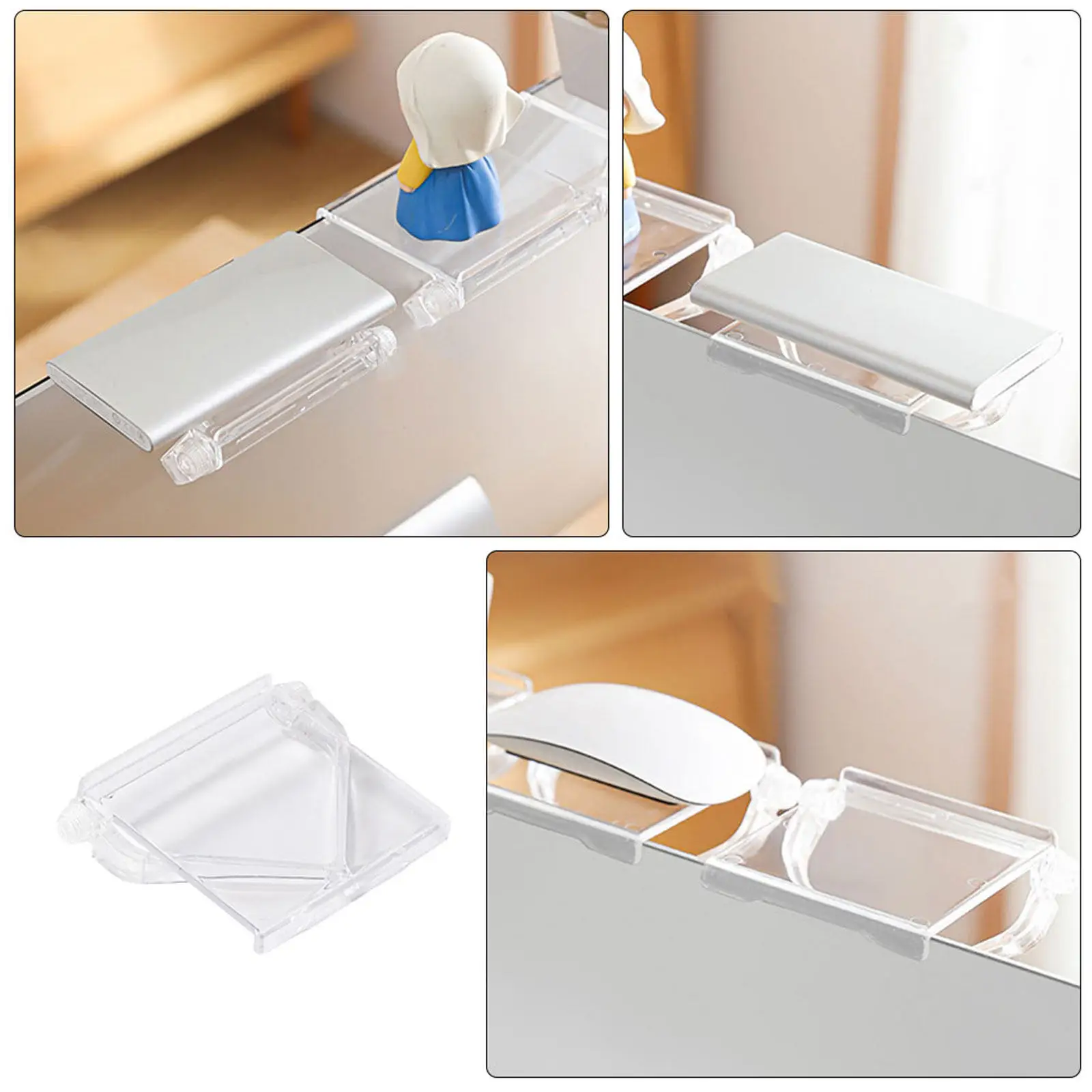 2Pcs TV Top Rack Shelf Universal Punch-Free Monitor Screen Holder Storage Bracket Remote Router Organizer Shelf