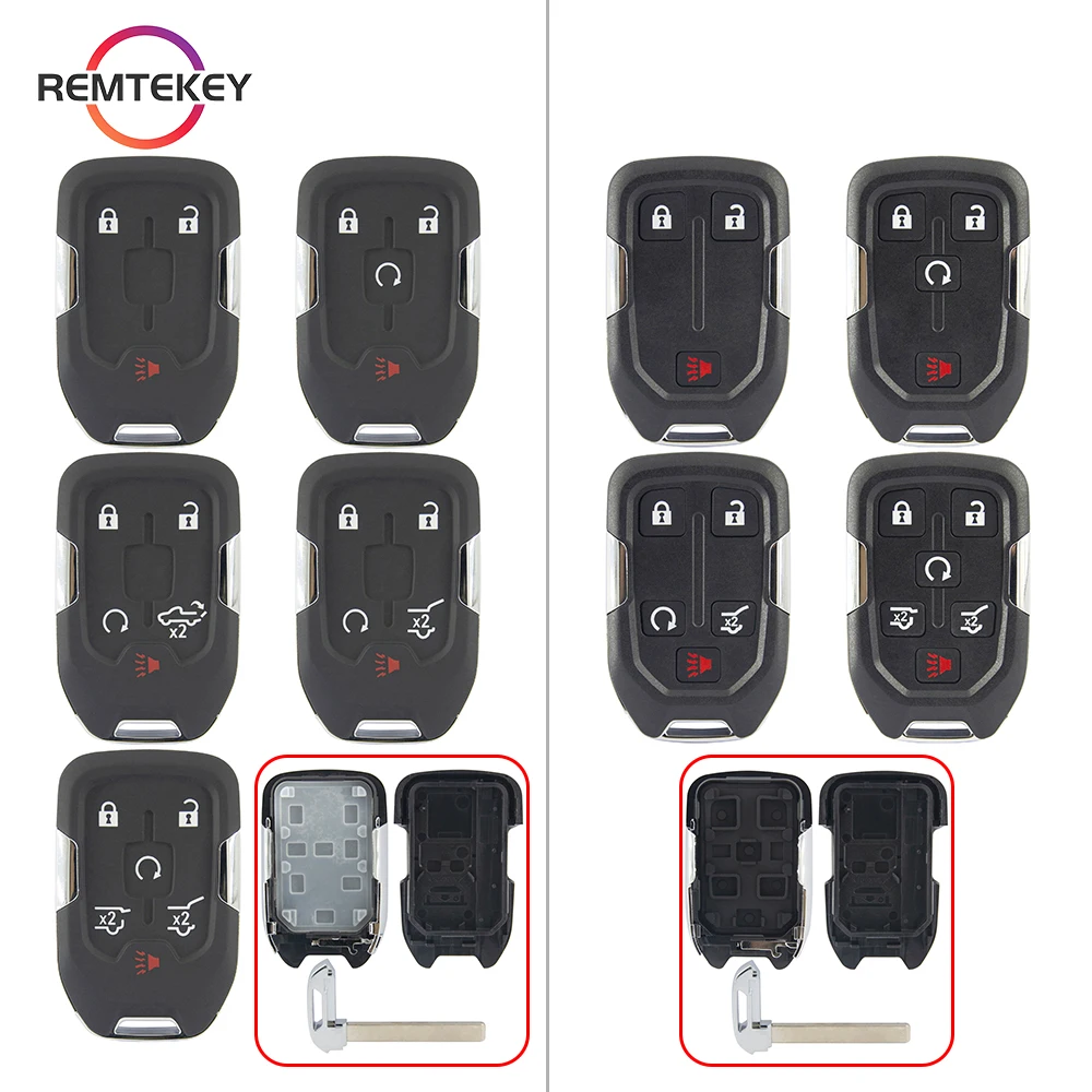 

REMTEKEY Smart Keyless Entry Remote Car Key Case Fob Shell For Chevrolet Tahoe GMC Colorado Suburban Silverado Yukon XL 1500