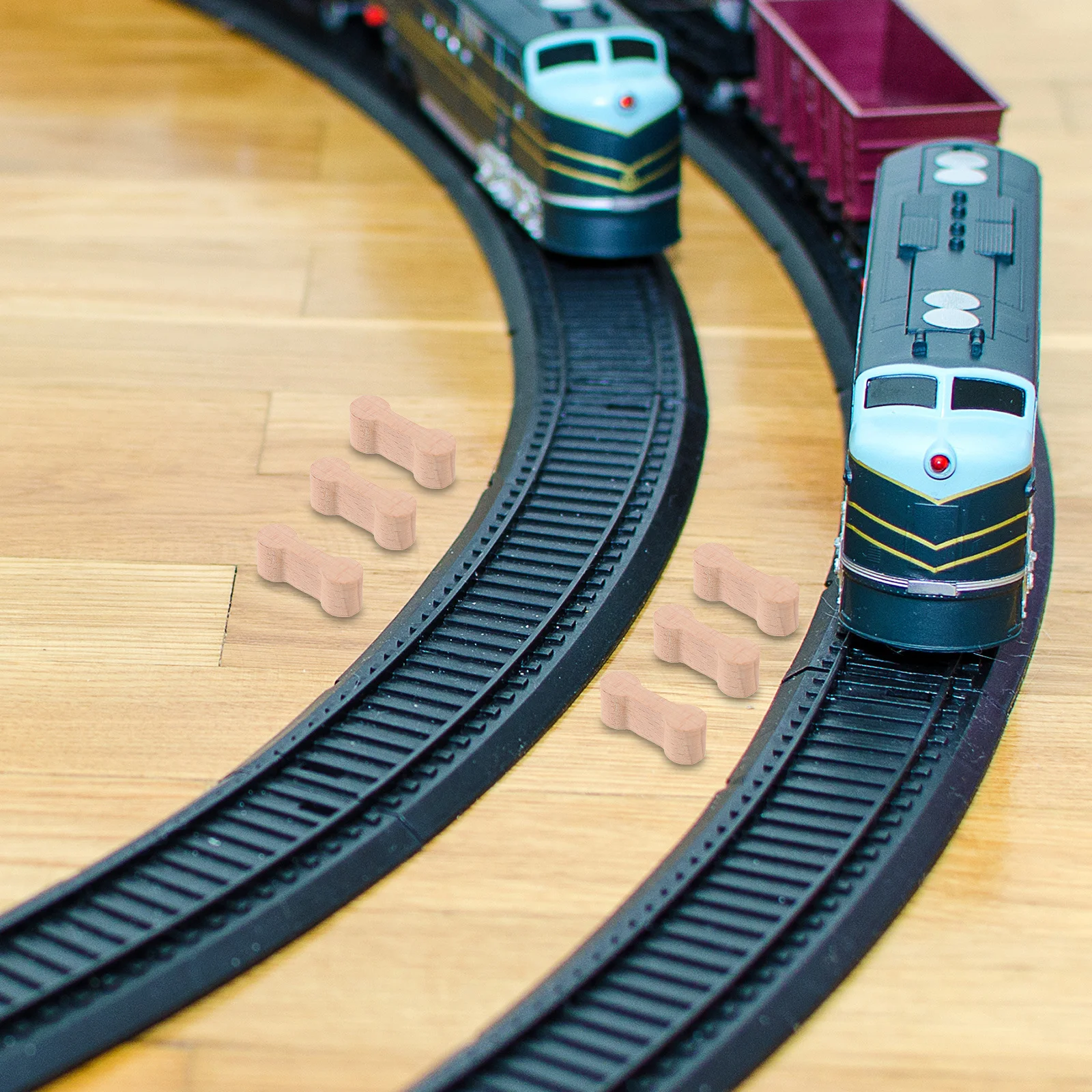 

10Pcs Wooden Railway Track Connectors for DIY Train Scenarios Decor Wooden Train Track Connector Buckle Model