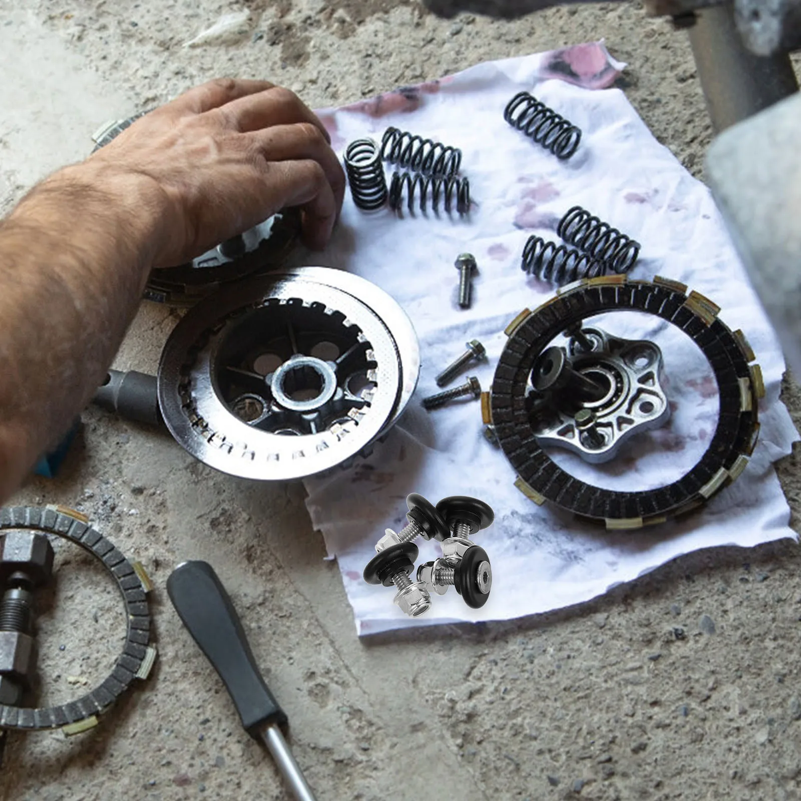 4 قطعة دراجة نارية مربع خلفي مشبك قاعدة لوحة سبائك الألومنيوم الإفراج السريع خفيفة الوزن صندوق أمتعة قوس دراجة نارية جزء #3