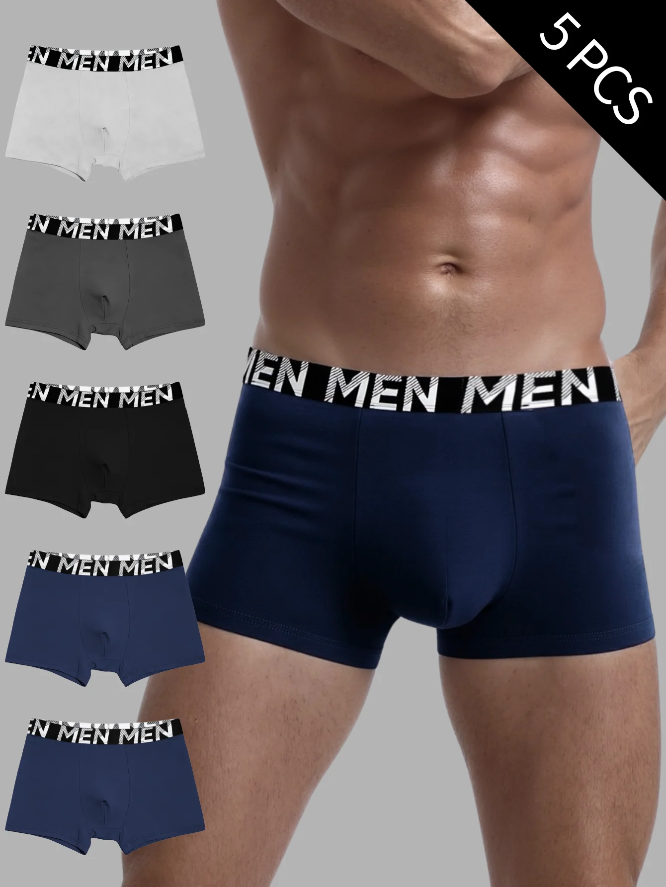 5 قطعة الملاكمين الرجال حزمة الملاكم Hombre ملابس داخلية للرجال التدريب مثير السروال موضة ملابس داخلية للأولاد boxershort الرجال الرياضة غمد #3