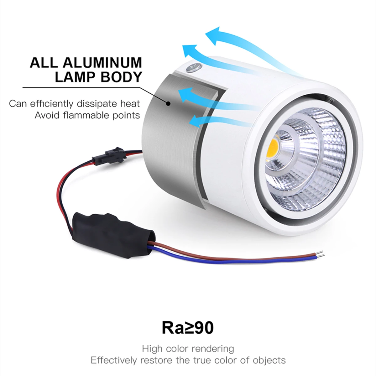 Lámpara LED de techo para cocina, foco de aluminio COB de 7W y 12W, foco montado en superficie, luz descendente de AC85-265V para pasillo, iluminación interior