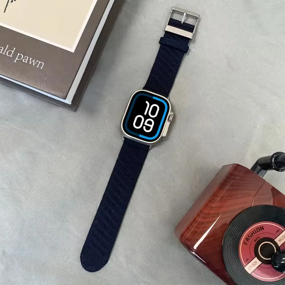 لساعة أبل الترا 2 10 9 8 7 6 حزام 46 مللي متر 44 مللي متر 45 مللي متر 49 مللي متر En Mer Band Bleu Nuit لسلسلة IWatch 10 46 مللي متر 42 مللي متر سوار رياضي