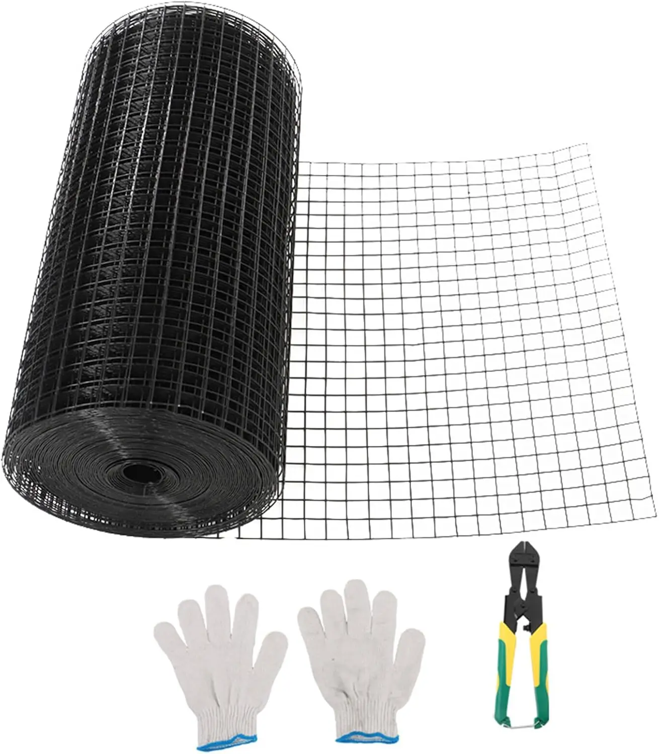 

16 Gauge 1 in Hardware Cloth, 24 in x 100 ft Chicken Wire Fence Roll with Pliers and Glove, Black