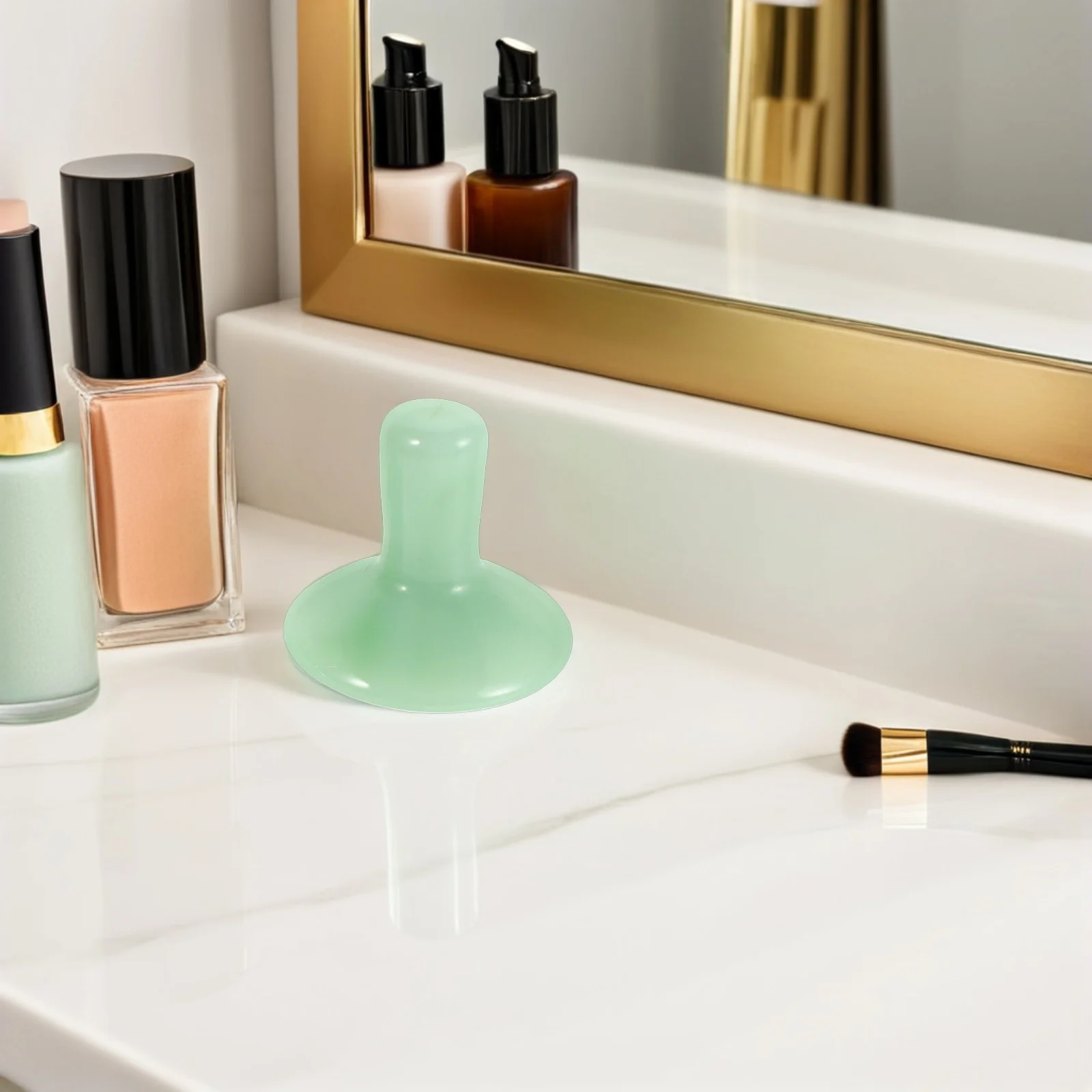 2개입 천연 옥석 버섯 모양 얼굴 마사지 도구 얼굴 목 괄사 스크래핑 도구 스파 뷰티 마사지기 얼굴용 괄사