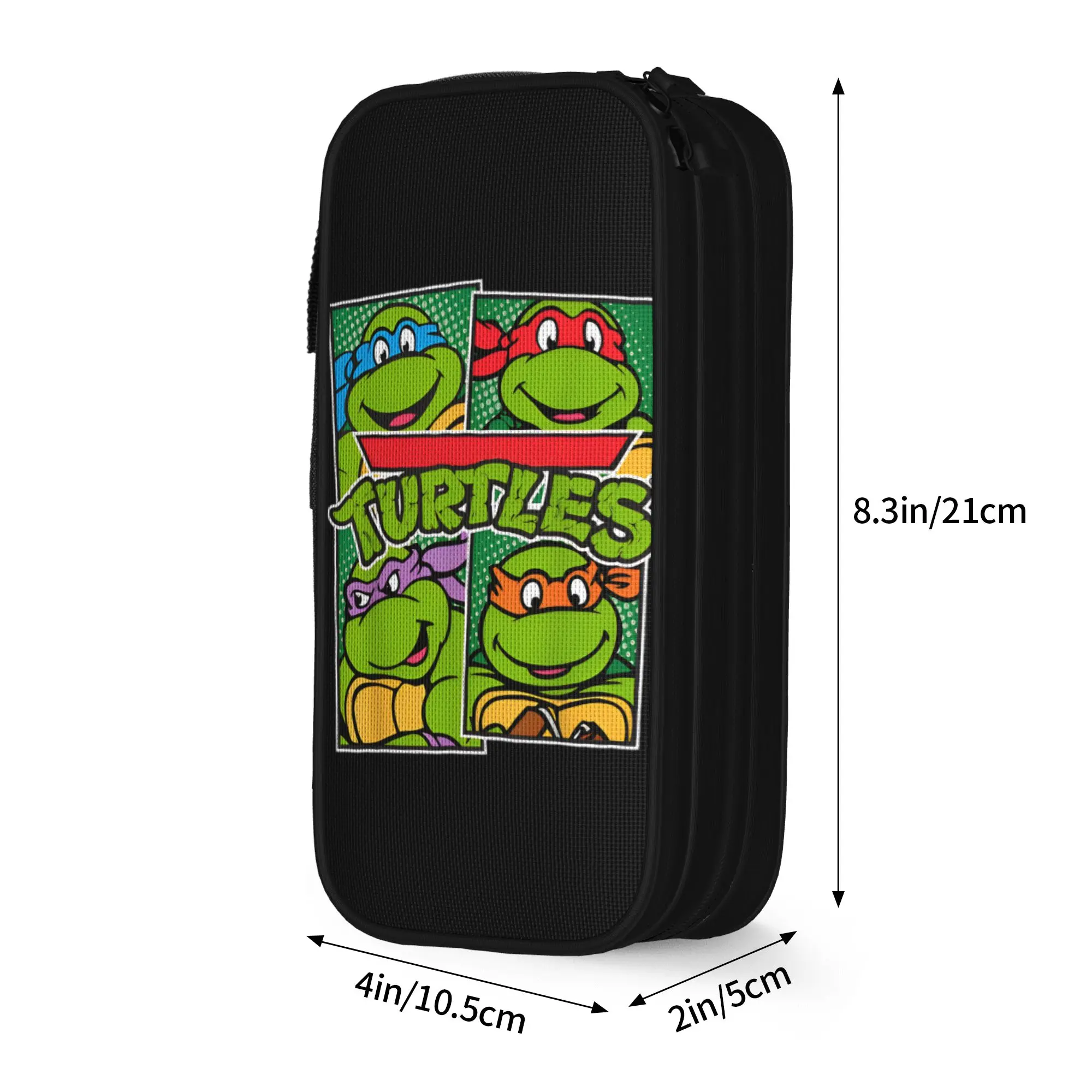 Cartoon TMNT T-Turtles Pencil Case Fashion  Pen Holder Bags Girls Boys Large Storage Students School Zipper Pencilcases