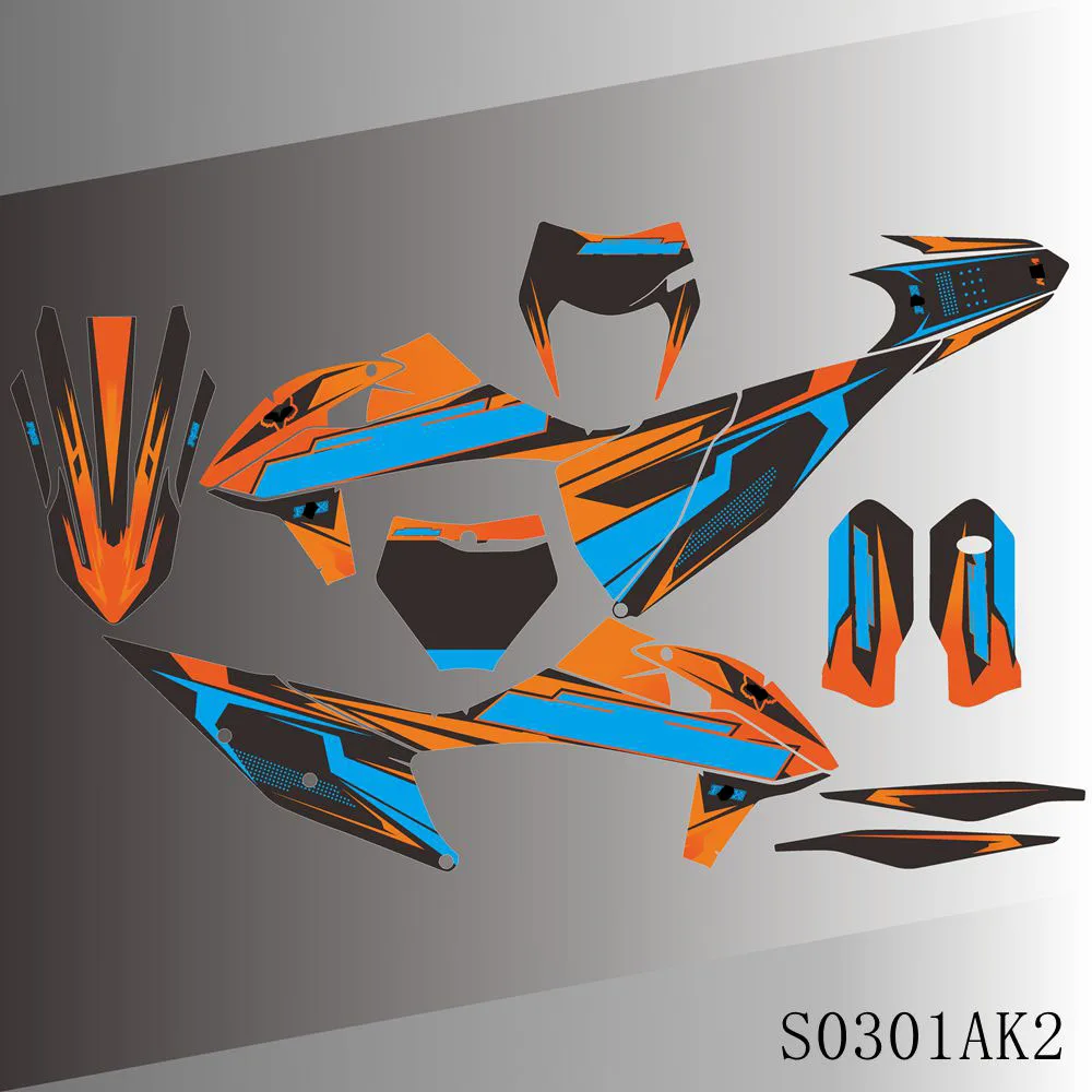 For KTM 125 250 300 350 450 500 SX SXF EXC EXCF XCW XCF 2011-2023 Graphics Decals Stickers Kit Motorcycle Background