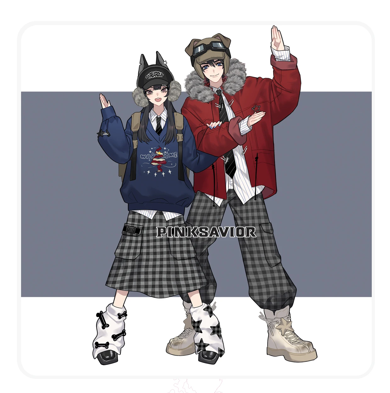 College Stil Süße Coole Mode Hose Sets Herbst Winter Neue Student Y2K Mit Kapuze Jacke Plaid Hosen Rock Langarm Shirt Set