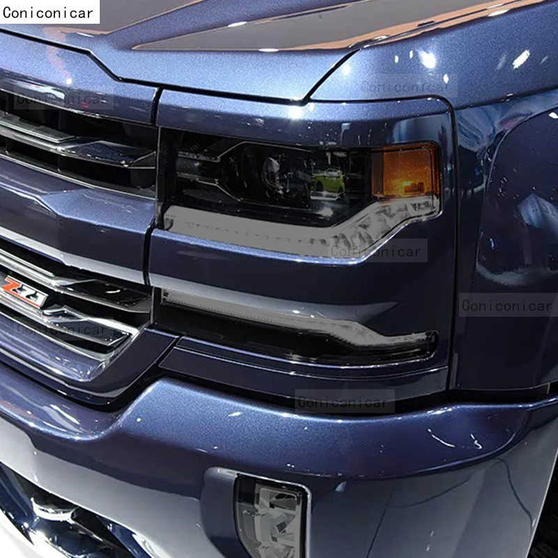 Car Headlight Tint Anti-Scratch Protective Cover Film Self Healing TPU Stickers For Chevrolet Silverado 2016-2018 Accessories view 6