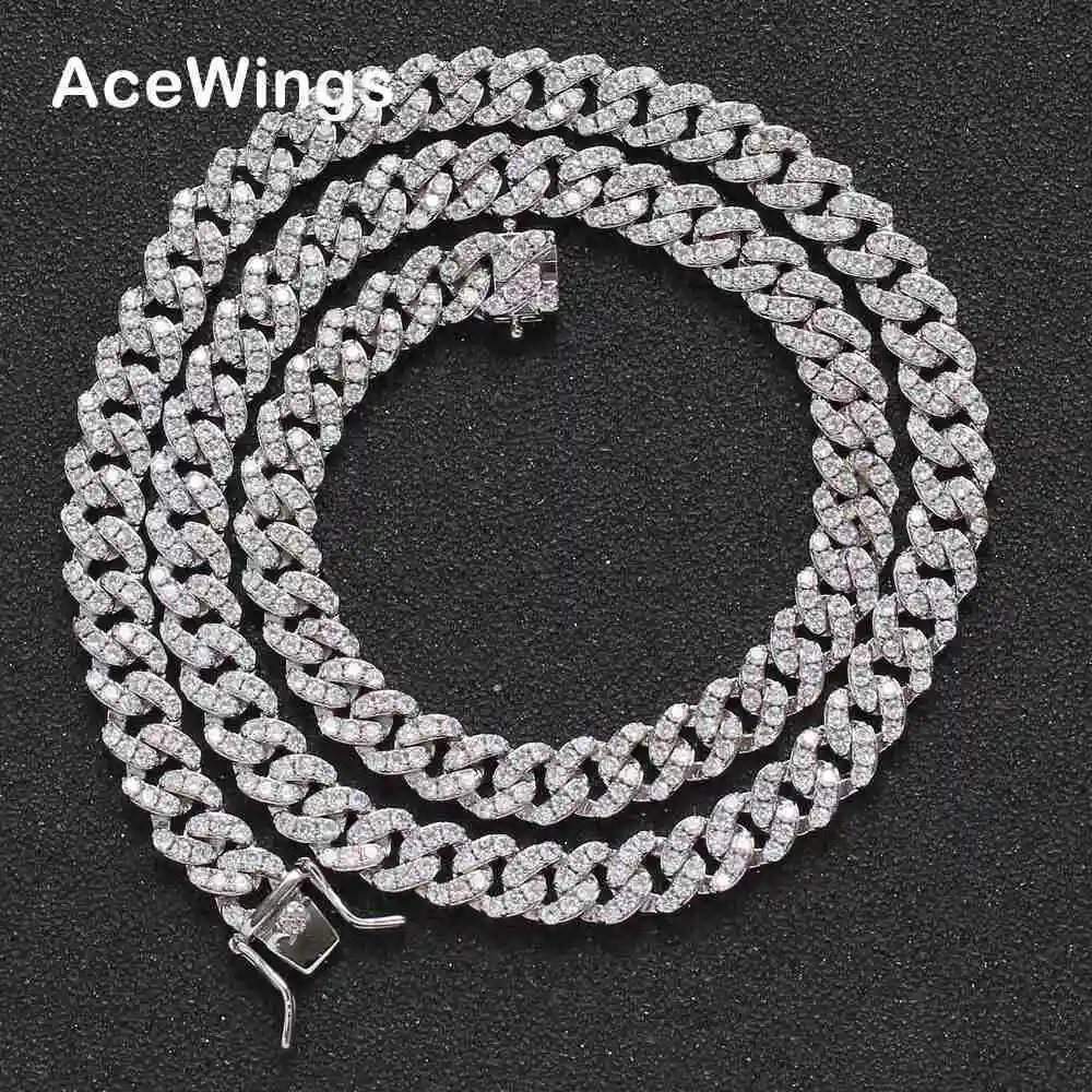 

BC003 8 мм латунная оправа циркон кубинская цепочка-цепочка ожерелье хип-хоп ювелирные изделия блестящая цепочка с цирконием Iced Out