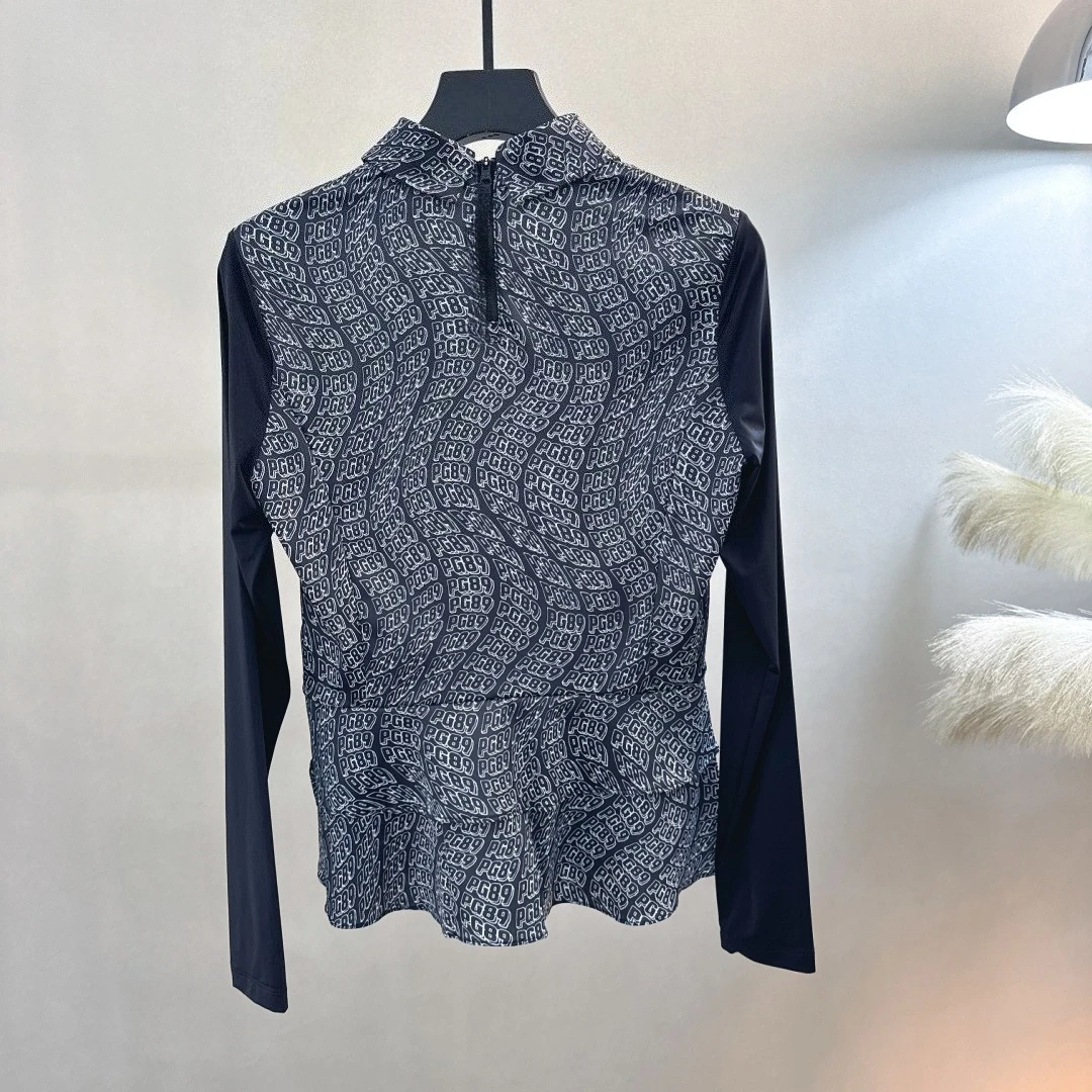 Women's Golf Peter Pan Collar Long Sleeve Top 2026 Fall New Korean Style Print Lightweight Breathable Slimming Versatile Soft