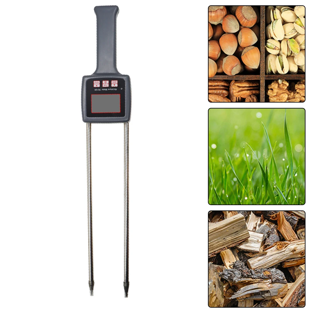 Multi Function Hay Moisture Tester Digital LCD Backlit Display Farm Grass Humidity Detector Agricultural Crop Measuring Testing