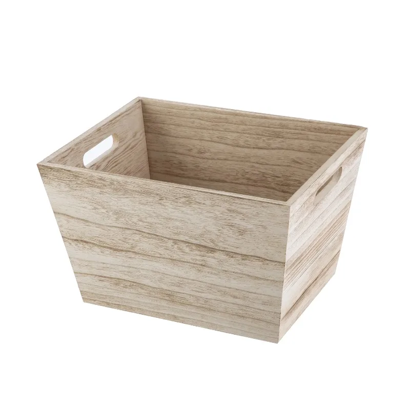 Medium Natural Wood Storage Bin,can be painted or stained household items ,great for indoor or outdoor use bucket