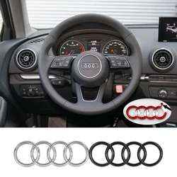 Black Silver Car Steering Wheel center Cover Sticker Logo for Audi A6L A4L A8L A1 A5 A3 A7 Q3 Q5 Q7 Refitting Emblem Accessories