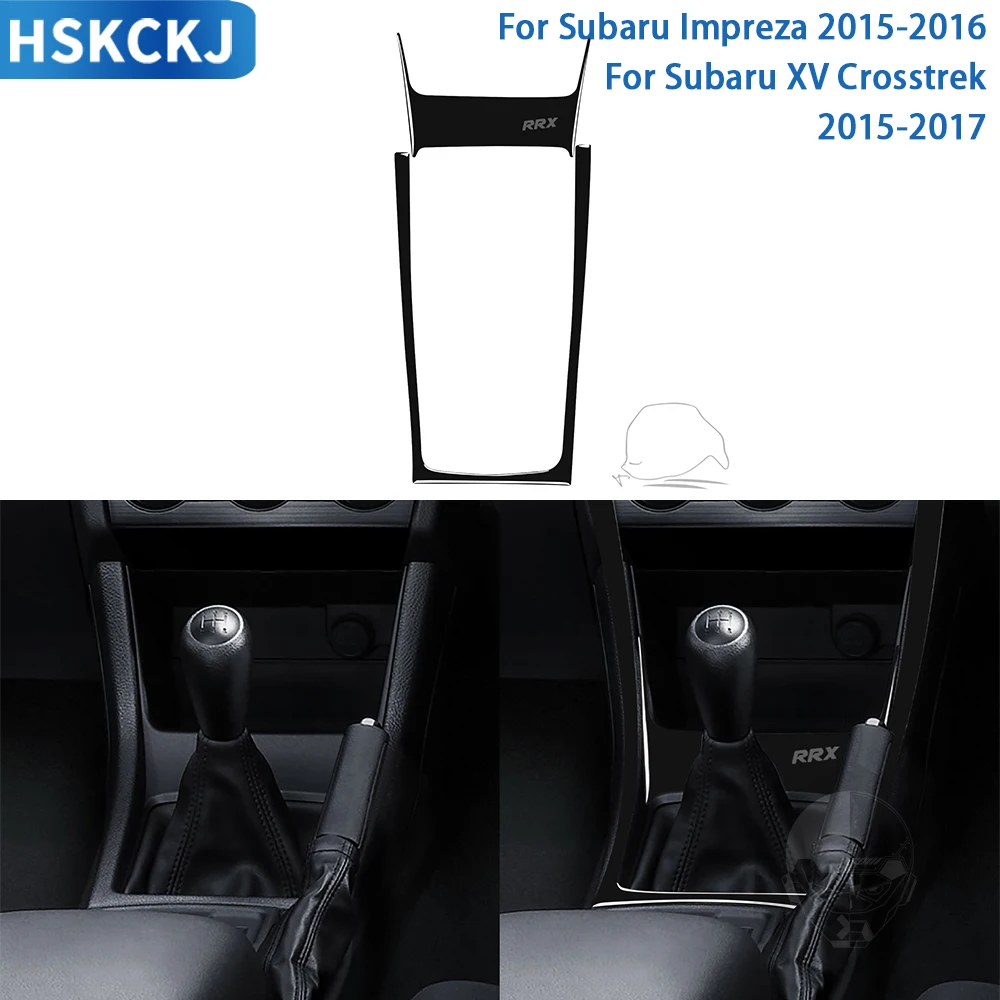 

For Subaru Impreza 2015 2016 For Subaru XV Crosstrek 2015 2016 2017 Black Plastic Accessories Car Gearshift Cover Trim Sticker