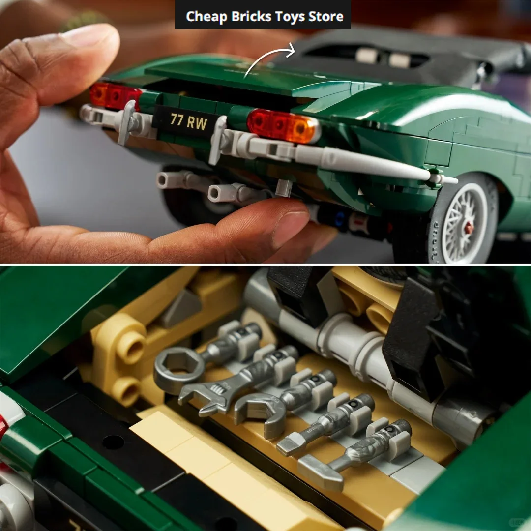Classic Convertible Sports Car Christmas Toy for Family Decor Gift Building Blocks Bricks 1673pcs Vintage British Roadster Model